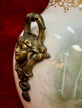 Load image into Gallery viewer, Signed F Peroche Hand Painted French Sevres Porcelain Urn Brass Lamp 28”