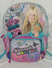 Load image into Gallery viewer, Hannah Montana Disney Girls School Backpack Lunch Box Set Pink Blue Super Star