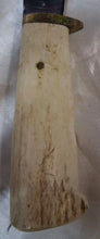 Load image into Gallery viewer, Vintage Fixed Blade Hunting Knife Stag Antler Handle Leather Sheath Unmarked
