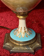 Load image into Gallery viewer, Signed F Peroche Hand Painted French Sevres Porcelain Urn Brass Lamp 28”