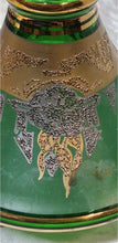 Load image into Gallery viewer, Bohemia Crystal Czech Emerald Green Gold Gilt Hookah Shisha Base 10.5" Handmade