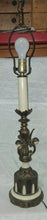 Load image into Gallery viewer, Vintage Art Deco Figural Cherub Table Lamp Cast Metal Marble Slag Glass 13.5"