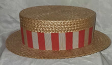 Load image into Gallery viewer, Antique 1920’s-30’s Adam Regent Boater, Skimmer Or Sennit Straw Hat Size 7 1/4”