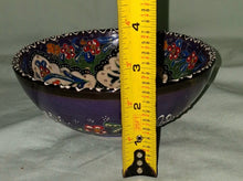 Load image into Gallery viewer, E24 Turkish Kutahya Style Hand Painted Floral Ceramic Bowl 7” Multicolor Pottery