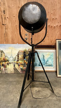 Load image into Gallery viewer, Vintage Industrial Searchlight Floor Lamp Tripod Spotlight Theater Light 72”