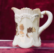 Load image into Gallery viewer, Antique Northwood Chrysanthemum Sprig Custard Glass Creamer Uranium Glow EAPG