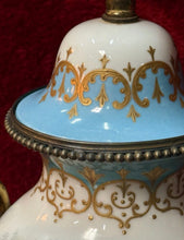 Load image into Gallery viewer, Signed F Peroche Hand Painted French Sevres Porcelain Urn Brass Lamp 28”