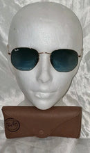 Load image into Gallery viewer, Ray-Ban RB3548N 9123/3M Hexagonal Gold Frame Green Lens Sunglasses w/ Case