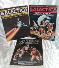 Load image into Gallery viewer, Vintage 1978 Battlestar Galactica Scrapbook & 2 Activity Books Lot TV Sci-Fi