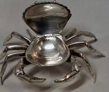 Load image into Gallery viewer, Vintage Silver Plated Crab Salt Cellar Trinket Box Jewelry