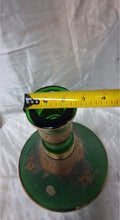 Load image into Gallery viewer, Bohemia Crystal Czech Emerald Green Gold Gilt Hookah Shisha Base 10.5" Handmade