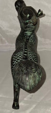 Load image into Gallery viewer, Vintage Chinese Bronze Tone Dragon Beast Figurine Green Patina Statue 7.5"