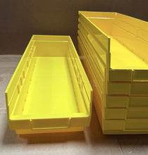Load image into Gallery viewer, ULINE S-14626 Yellow Plastic Shelf Storage Bins Totes Stackable Lot of 6