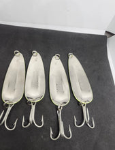 Load image into Gallery viewer, Set Of 4 Dardevle 128 Dardevlet - Chartreuse w/Red Dots