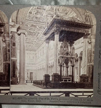 Load image into Gallery viewer, Antique Underwood Stereoview 1897 Rome Italy Alter St Paul Infidel Pope Pius IX