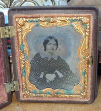 Load image into Gallery viewer, Antique Ambrotype Portrait Woman Thermoplastic Union Case Civil War Era Photo