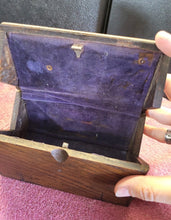 Load image into Gallery viewer, Antique, Victorian, Quad-Folding, Hardwood (Oak), Curiosity Box w/Purple Velvet