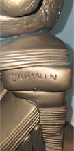 Load image into Gallery viewer, Vintage 1969 Austin Sculpture Darwin Thinking Ape Monkey Statue Holding Skull