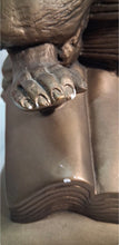 Load image into Gallery viewer, Vintage 1969 Austin Sculpture Darwin Thinking Ape Monkey Statue Holding Skull