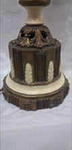 Load image into Gallery viewer, Vintage Art Deco Figural Cherub Table Lamp Cast Metal Marble Slag Glass 13.5"