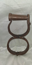 Load image into Gallery viewer, Antique Iron Leg Shackle Fetter w/ Original Key Double Ring Forged Iron Restrain