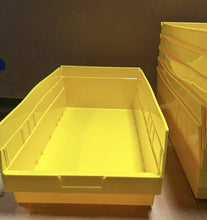 Load image into Gallery viewer, ULINE S-23086 Yellow Plastic Shelf Storage Bins Totes Stackable Lot of 6