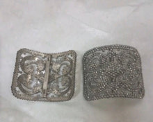 Load image into Gallery viewer, Vintage French Cut Steel Shoe Clips Buckles Pair Made in France Art Deco Silver