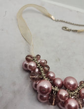 Load image into Gallery viewer, CATHERINE STEIN Style Pink GATHERED MULTI BEAD Pearlescent And Faceted NECKLACE