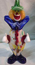 Load image into Gallery viewer, Italian Murano Art Glass Clown Figurine Multicolor 9” Vignozzi Souvenir Italy