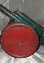 Load image into Gallery viewer, Vintage 1950’s WWII Toy Artillery Cannon Folding Pressed Steel Tin Howitzer