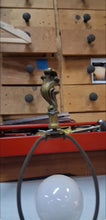 Load image into Gallery viewer, Vintage Art Deco Figural Cherub Table Lamp Cast Metal Marble Slag Glass 13.5"