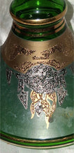 Load image into Gallery viewer, Bohemia Crystal Czech Emerald Green Gold Gilt Hookah Shisha Base 10.5" Handmade