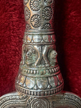 Load image into Gallery viewer, Large Thai Brahma Ritual Trident Dagger Sword Silver Tone 25” Heavy 6 lbs.