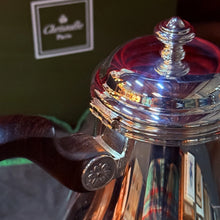 Load image into Gallery viewer, Christofle Paris Bagatelle Silver Plated Coffee Pot 8 Cup Rosewood Handle w/ Box