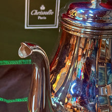 Load image into Gallery viewer, Christofle Paris Bagatelle Silver Plated Teapot 8 Cup Rosewood Handle w/ OG Box
