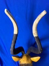 Load image into Gallery viewer, Vintage Large 23” African Tribal Blesbok Blesbuck Antelope Yellow Wood Mask