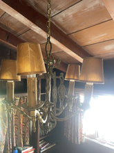 Load image into Gallery viewer, Antique And Unique Brass Five Arm Chandelier