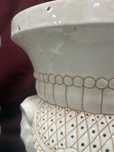Load image into Gallery viewer, Pair of Vintage White Elephant Ceramic Garden Stool / Planter 21”H 13”D