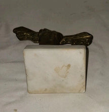 Load image into Gallery viewer, Yanni Signed Abstract Winged Male Torso Bronze Tone Sculpture Marble Base Modern