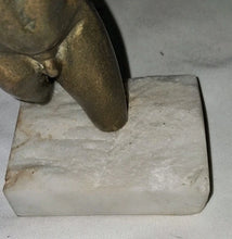 Load image into Gallery viewer, Yanni Signed Abstract Winged Male Torso Bronze Tone Sculpture Marble Base Modern