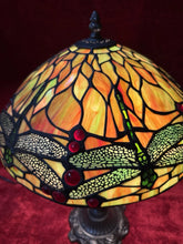 Load image into Gallery viewer, Unique Designed Tiffany Style Dragonfly, Motif Table Lamp Stained Glass