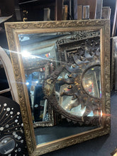 Load image into Gallery viewer, #42 Vintage Wood Framed Ornate Gold Beveled Mirror 48” x 36”