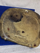 Load image into Gallery viewer, Vintage Brass Sculpture of a Blacksmith with A Wagon Wheel