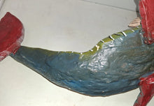 Load image into Gallery viewer, Vintage Unique Mexican Folk Art Mermaid Hand Carved Painted Wood Wall Art 38”