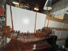 Load image into Gallery viewer, Large Vintage Handcrafted Wooden Chinese Junk Vessel Boat Ship Circa 1950's 50”