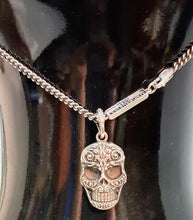 Load image into Gallery viewer, King Baby 925 Sterling Silver Skull Charm Pendant 24in. Curb Link chain
