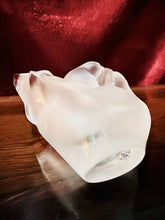 Load image into Gallery viewer, Cristal Lalique France Flower Frog Frosted Dove 8.25” Signed Frosted Crystal