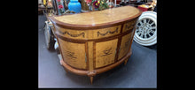 Load image into Gallery viewer, Vintage Andre Rochelle wood inlaid demilune side