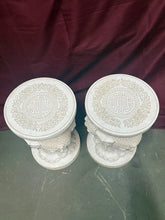 Load image into Gallery viewer, Pair of Vintage White Elephant Ceramic Garden Stool / Planter 21”H 13”D