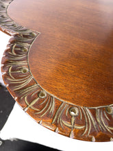 Load image into Gallery viewer, ANTIQUE MAHOGANY TWO TIER PIE CRUST EDGE TABLE!